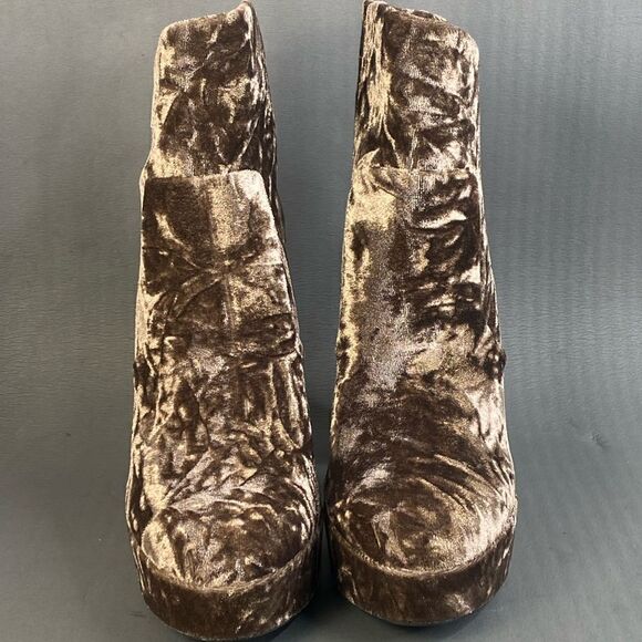 GIANNI BINI Didier Velvet Platform Block Heel Booties Size 7.5 new - Picture 3 of 11